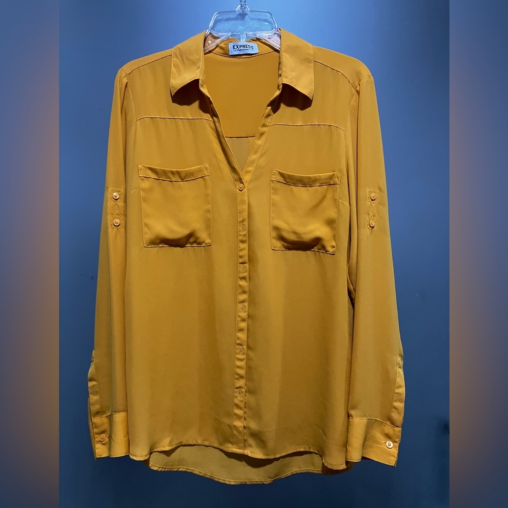 Mustard color blouse - Express Portofino edit design